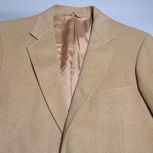 Kosins Mens Sport Jacket Camel Hair Two Button Luxury Coat Inner Pockets Blazer